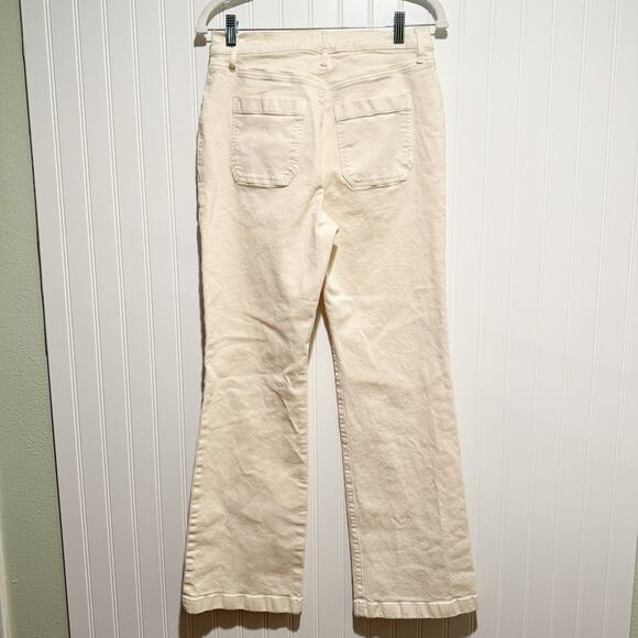 Loft Beige Relaxed Flare Pants Size 4 - Picture 4 of 6